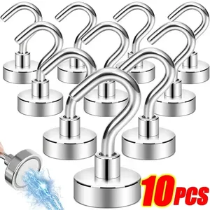 Hooks Magnet Hook 5/10 Piece Hanger For Keys Wallmontered Home Kitchen Badrum Förvaring Magnetisk kappa Organisation