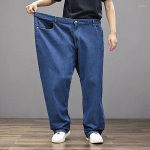 Jeans maschile più dimensioni uomini sciolti primavera dritta estate sottile pantaloni in vita alta 52 50 56 pantaloni