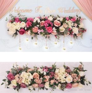 Sztuczny łuk kwiat Row DIY Wedding Centerpiece Road Guide Arch Decoration Party Romantyczne dekoracyjne tło 6303187