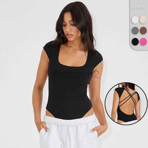 Kvinnors t -shirt sexiga tees sexiga rent önskade botten triangel jumpsuit vår/sommar y2k kvinnors nya täta rygglösa yoga jumpsuit toppar