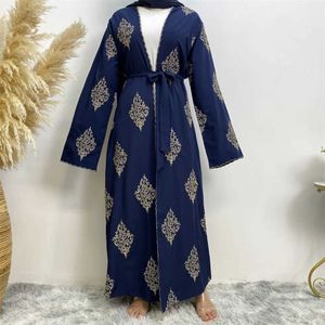 Etnik Giyim Orta Abaya Ramazan Kadın Müslüman Türk Abaya Arap İslami Giyim Müslüman Kadın Kimono Abaya Fas Hardigan Uzun Elbise T240510