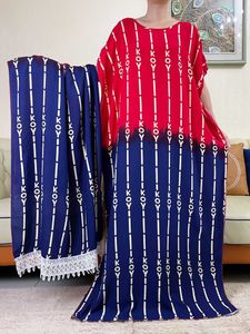 Abbigliamento etnico nuove donne africane corta slve floreale in cotone floreale sciolto femme abito tradizionale abiti da donna abbinati alla grande sciarpa t240510