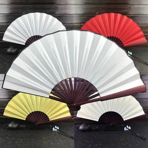 Decorative Figurines 10/13 Inch Folding Fan Hand Silk Cloth DIY Chinese Wooden Bamboo Antiquity Calligraphy Painting