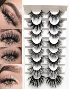 8Pairs 3d Mink Chunhas naturais cílios falsos de volume dramático Extensão de cílios de maquiagem falsa estilos mistas beleza1164483