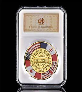 Artes e artesanato 1994 Great War Dday Normandia Guerra 70º aniversário 1oz Gold Token Coin Comemoration WPCCB Box4750863