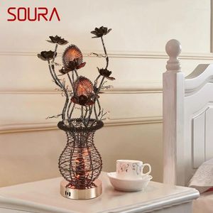 テーブルランプSoura Modern Black Lampファッショナブルアートリビングルームベッドルームエルリードオリジナリティ装飾ベッドサイドデスクライト