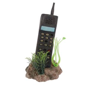 Cute Cell Phone Design Resin Reptile Cave Habitat Decor Turtle Hideouts for Aquarium Fish Tank Ornament6469254