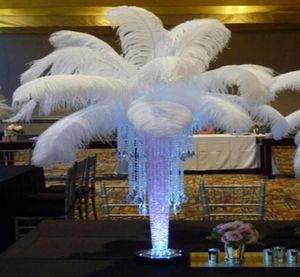 ВСЕМ 1618INCH 4045CM Белое страусистовое перо для свадебной центральной части вечеринки.