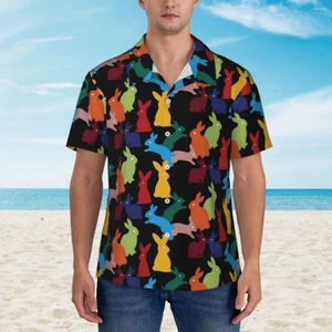 Mäns casual skjortor färgglada skjorta djurtryck vintage sommarman kort ärm strand harajuku grafik överdimensionerade blusar
