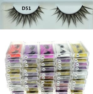 Cílios de vison 3D cílios falsos cílios naturais longos cílios falsos Extensão de cílios grossos Cross Faux 3D Mink Eyelashes Eye Makeup F00407840005