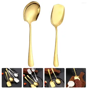 Spoons 2 Pcs Male Spoon Flatware Serving Soup Rice Household Metal Stainless Steel Bulk Reusable