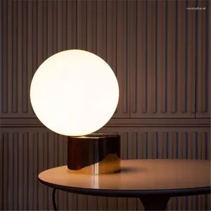 Lampy stołowe Nordic Postmodern Creative Light Art Golden Glass Bedside Bar Cafe