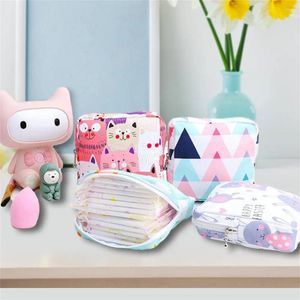 Storage Bags Tampon Holder Sanitary Napkin Handbags Cartoon Pattern Lipstick Bag Portable Travel Outdoor Coin Purse Cute