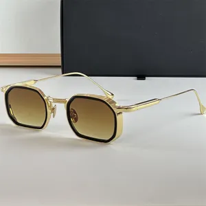 Lyxvarumärkesdesigner Sunglsses Men Dalia Samuel Women Square Hexagon Metal Eyewear Retro Vintage Gold Frame Summer Nya modellglasögon med låda toppkvalitet