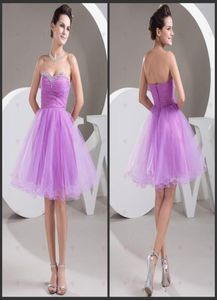 2019 Purple Organza Ruffle Princess Strapless Sweetheart Neck Organza With Brosch Zipper Back Sexiga brudtärklänningar Klänningar8251383