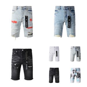 Purple Jeans Shorts Herren Kurzer Designer Jeans Straight Löcher Casual Summer Night Club Damen Shorts Hosenstil Luxus Jean