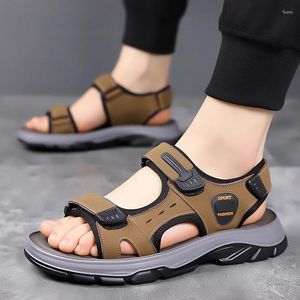 Casual Schuhe Sandalen Sandalen Herren Sommer 2024 Outdoor Mountaineering River Sports Nicht-Schlupfer außerhalb von Wear Leder fahren Strand