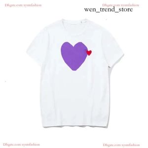 CDGS T-shirt Summer Mens T-shirts Play T Shirt Commes Short Sleeve Womens des Badge Garcons broderi Heart Red Love 414