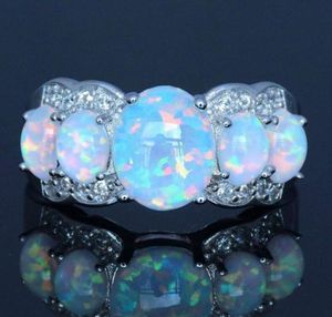 Fashion Simple Five Opal Rings for Women Euramerican Creative Engagement Rings Women Wedding Party Gioielli Regali Bague Femme7655707