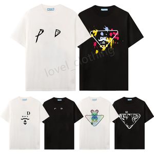 Летняя мужская футболка дизайнер Tshirt Fashion Graphic Tee Print Коттон свободный случайные уличные короткие рубашки женские топы одежда роскошные бренды рубашки