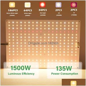 Luzes Grow Lights FL Spectrum Phyto Lamp Light 1200W para plantas internas com presentes YQ230927 Drop Delivery Lighting Dhpba