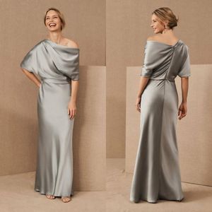 Elegante Satin -Meerjungfrau Mutter der Braut Kleider bodenlange Plus -Größe Mutter Hochzeitsgastkleid Mitte MADE MAUFEN EVENTEN Kleider 310W