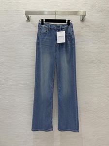 Designer Jeans 2024 Nytt vår sommarmode panelerade märke samma stil byxor lyxiga kvinnors byxor 0512-8