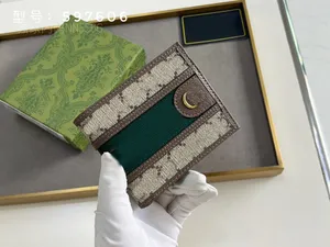 Projektantka mody Oryginalna skórzana torebka karta kredytowa uchwyt na karty kredytowe mężczyzn Zielone czerwone paski torebki monety kieszonkowe mini portfel z pudełkiem
