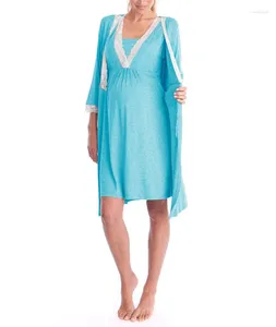 Women's Sleep abbigliamento 2024 in pizzo casual in pizzo casual splicing a tre quarti abito di maternità abito di pigiama