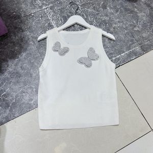 Высококачественные новые летние женские топы Tees Crew Neck Secteverse Beadered Butterfly жилет Slim Top Женская обычная модная футболка TT02