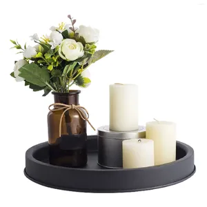 Candle Holders Metal Round Art Festival Home Decor Durable Gift Accessories Holder Plate Pillar Display Tray Vintage Iron