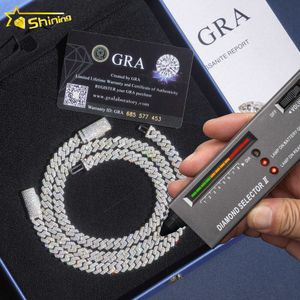 Partihandel lager 10k 14k Real Solid Gold Plated Moissanite Diamond Original Cuban Link Chain Halsband Fina smycken 8mm