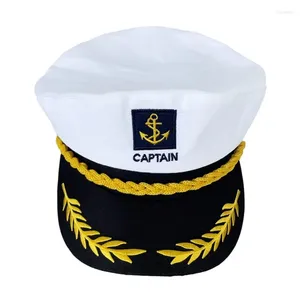 Berets Captain Hats Adjustable White Sailors Navy Marine Baseball Caps For Yacht Theme Party Costume Performance Accessories