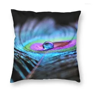 Pillow Luxury Peacock Feather Vibrant Colorful Sofa Cover Abstract Plumage Flair Throw Case Square Pillowcase Decoration