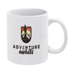 Canecas eu quero aventura no grande amplo em algum lugar de caneca branca vintage unissex tamanho um pouco