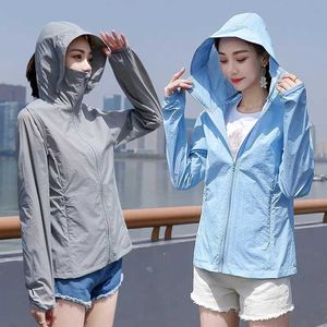 Men's Casual Shirts UV sun protection womens hoodie thin jacket long sleeved breathable summer short Q240510