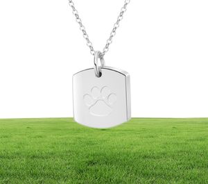 Biżuteria kremacyjna dla kremacji dla popiołów ze stali nierdzewnej PET PAW Pendant Peepsake Holder Ashes for Pet Human Memorial Funeral Urn Naszyjnik dla mężczyzn Kobiety 9796399