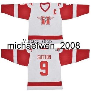 Vin Weng SUTTON YOUNGBLOOD Movie Hamilton MUSTANGS Ice Hockey Jersey Blank 9 SUTTON 10 YOUNGBLOOD Jerseys Custom Any Name Number White vintage