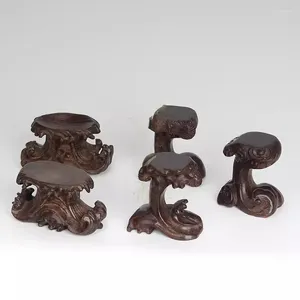 Декоративные тарелки целый деревянный корень резные нефритовые бонсай база черная сандаловая дерево антикварное орнамент