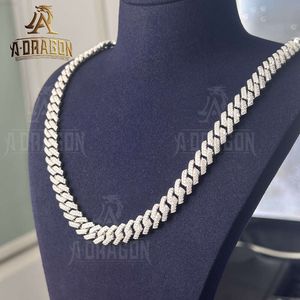 Anpassa halsband Hip Hop Pass Tester VVS Moissanite Iced Out Diamond Silver 925 Cuban Link Chain