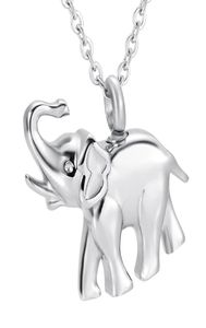 قلادة فيل أبيض جميلة قلادة من الفولاذ المقاوم للصدأ مجوهرات التذكارات الرماد البشري.