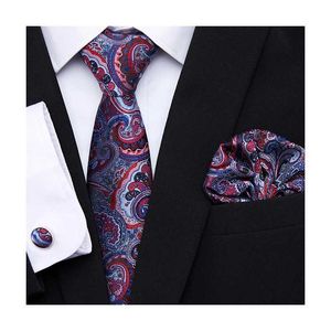 Neck Tie Set Factory Sale 65 Färger 2023 Ny designbröllop Present Tie Pocket Squares Set Nathtie Men Floral Fit Formal Party Party