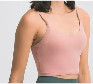 Erkek Yelekler Limon Sweetheart Hafif Desteği Spagetti Strap Sport Sutyen Yastıklı sırtsız ter ibadet Hissetiyor Ağırsız yoga üstte inşa edilmiş