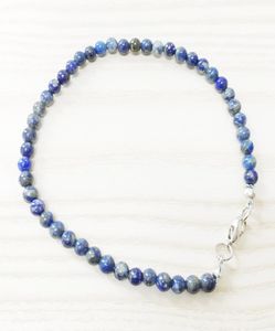 MG0148 Whole Nural Lapis Lazuli Anklet Handamde Stone Womens Mala Beads Anklet 4 mm Mini Gemstone Jewelry1144393