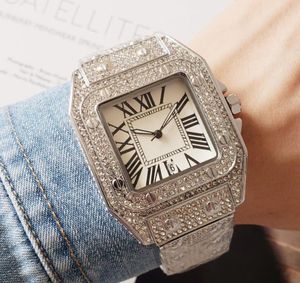 Moda męskie zegarki kobiety wszystkie diamentowe paski kwarcowe automatyczny ruch stali nierdzewnej mechanicznej zegarek automatyczny data deisgner Montre