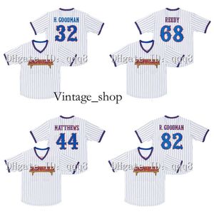 Vin Benchwarmers Pinstriped Baseball Jersey 32 Howie Goodman 44 Rob Schneider Gus Matthews 82 Richie Goodman 68 Clark Reedy