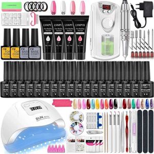 Kits de arte unhas Gel Gel Achaness Conjunto com Dinâmica de Drill Machine LED LED LED LUBLE DIPE ESTENDE MOLHO MOLE