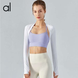 Desginer Als Yoga Aloe Jacket Top Shirt Clothe Short Woman Hoodie Als Shawl Womens Long Sleeved Springsummer Thin Running Smock with Cardigan Small Camisole Jacket S