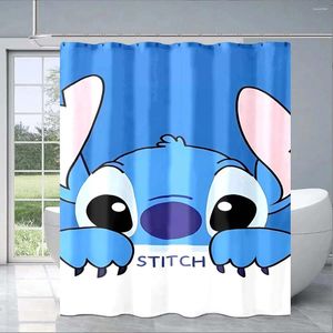 Shower Curtains 8 Size Cute Stitch Cartoon Curtain 3D Printing Waterproof Bathroom Decoration Exquisite Family Gifts