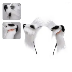 Party Supplies Faux Fur Wolf Ear Headband Plush Tail Furry Flower Kitten Cosplay Costume